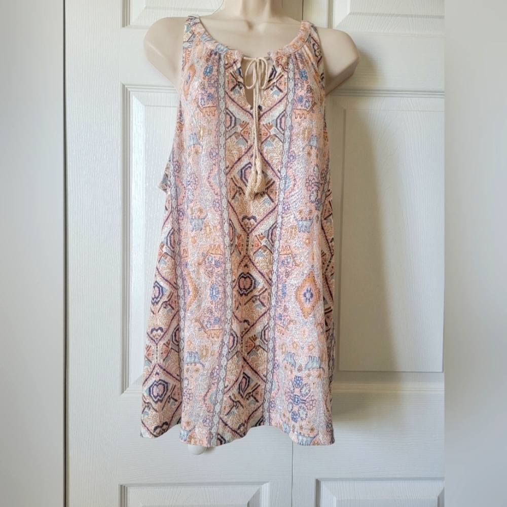 NEW - RACHEL ZOE 100% LINEN SOFT SLEEVELESS TOP (sz‎ - lg)